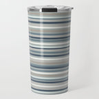 Fine Stripes Pattern in Neutral Blue Gray Tones Travel Mug Gallery Image 1