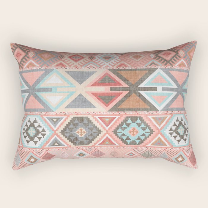 Aztec Artisan in Pink Rectangular Pillow Gallery Image 1