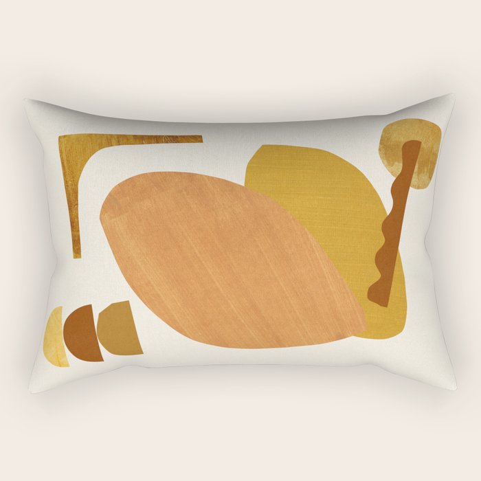 Abstract Collage With Warm Shapes Rectangular Pillow Gallery Image 2