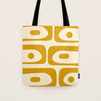 Mid-Century Modern Piquet Minimalist Abstract Pattern in Honey Mustard and Cream Tote Bag Gallery Image 1