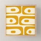 Mid-Century Modern Piquet Minimalist Abstract Pattern in Honey Mustard and Cream Mini Art Print Gallery Image 1