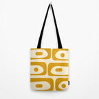 Mid-Century Modern Piquet Minimalist Abstract Pattern in Honey Mustard and Cream Tote Bag Gallery Image 2