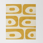 Mid-Century Modern Piquet Minimalist Abstract Pattern in Honey Mustard and Cream Throw Blanket Gallery Image 2