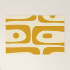 Mid-Century Modern Piquet Minimalist Abstract Pattern in Honey Mustard and Cream Welcome Mat Gallery Image 1