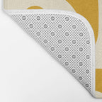 Mid-Century Modern Piquet Minimalist Abstract Pattern in Honey Mustard and Cream Bath Mat Gallery Image 2