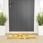 Mid-Century Modern Piquet Minimalist Abstract Pattern in Honey Mustard and Cream Welcome Mat Gallery Image 3
