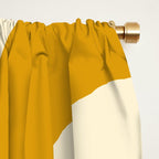 Mid-Century Modern Piquet Minimalist Abstract Pattern in Honey Mustard and Cream Window Curtain Gallery Image 2
