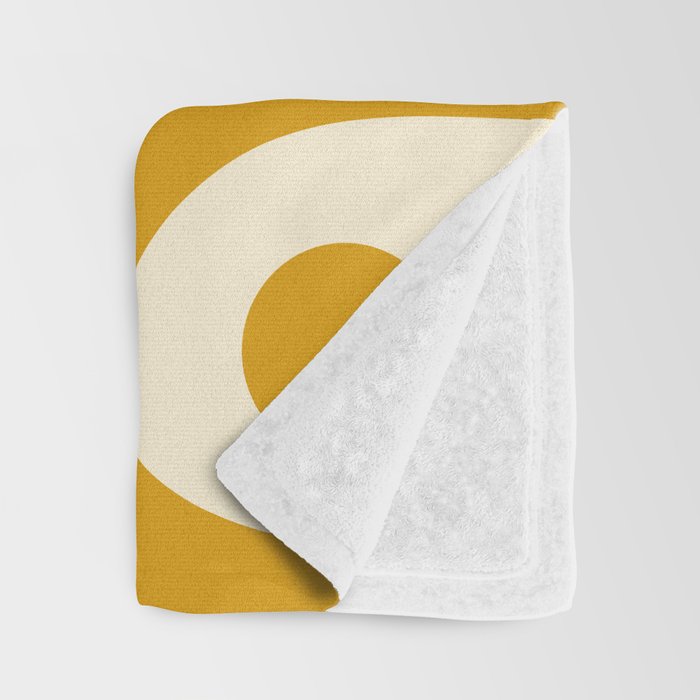 Mid-Century Modern Piquet Minimalist Abstract Pattern in Honey Mustard and Cream Throw Blanket Gallery Image 3