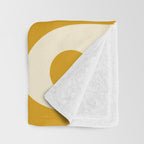 Mid-Century Modern Piquet Minimalist Abstract Pattern in Honey Mustard and Cream Throw Blanket Gallery Image 3