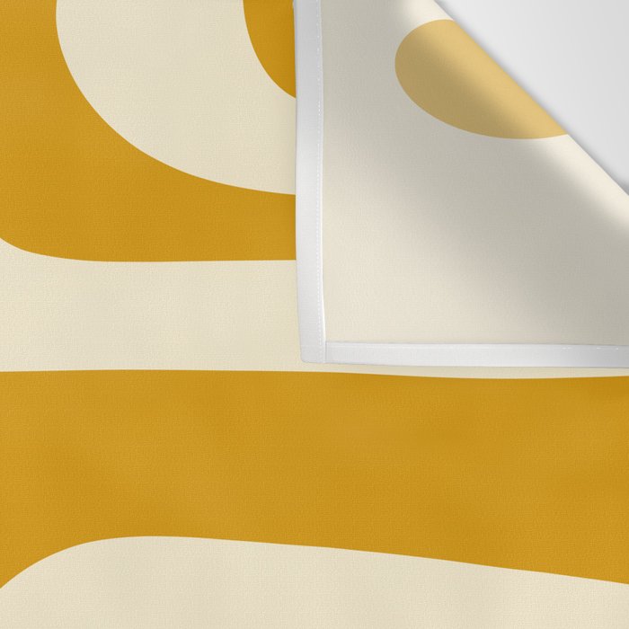 Mid-Century Modern Piquet Minimalist Abstract Pattern in Honey Mustard and Cream Wall Tapestry Gallery Image 3