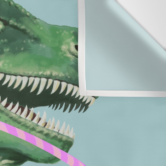 T-Rex the Hula Dancer in Green Wall Tapestry Gallery Image 3