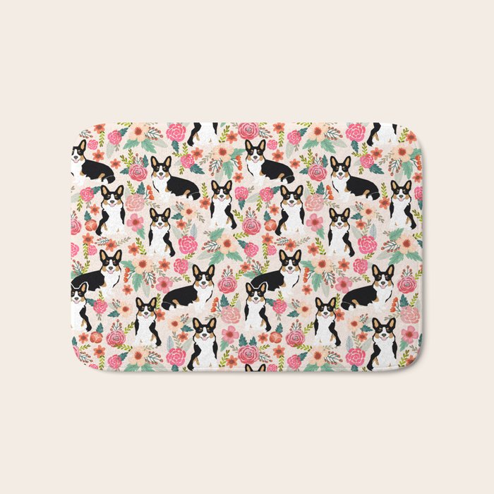 Welsh Corgi tri colored cardigan corgi dog breed must have corgi gifts for dog person pet friendly Bath Mat Gallery Image 1