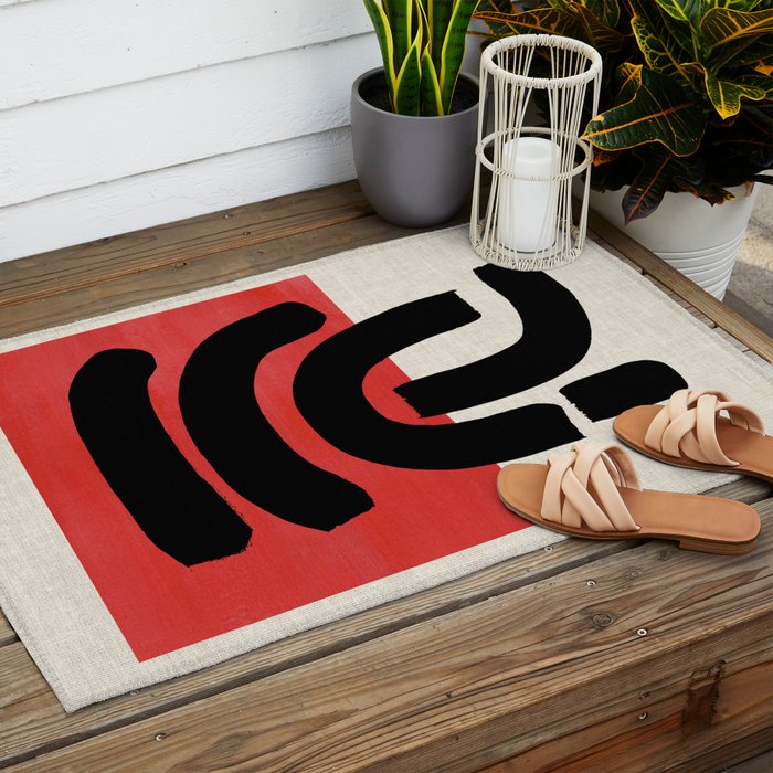 Red Round Outdoor Rug Gallery Image 2