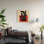 Red Round Wood Wall Art Gallery Image 2