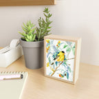 American Goldfinch, yellow sage green birds and flowers Mini Art Print Gallery Image 2