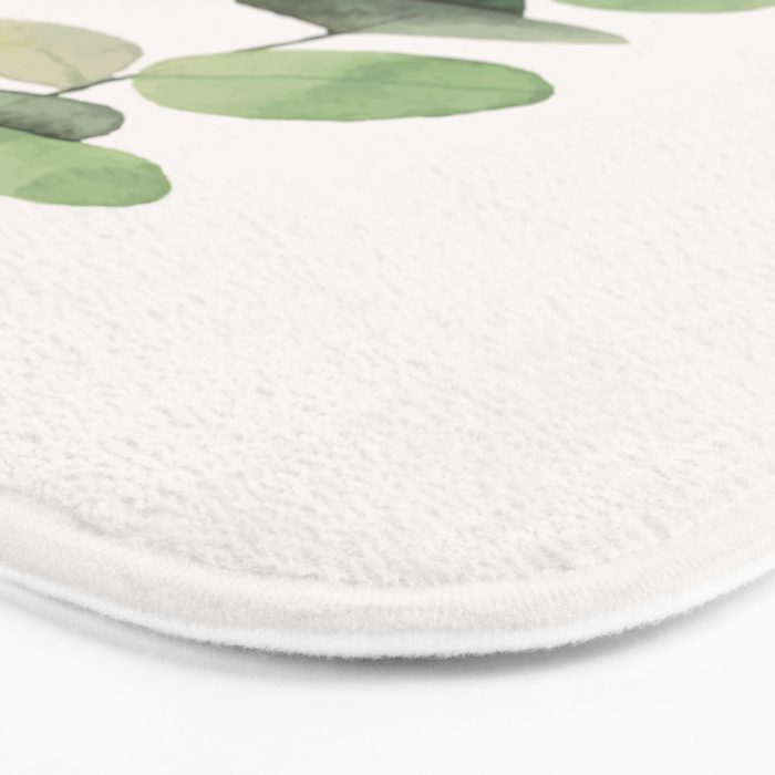Watercolor Eucalyptus Branch Bath Mat Gallery Image 3
