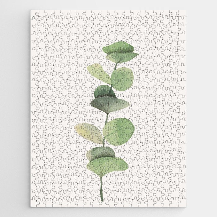 Watercolor Eucalyptus Branch Jigsaw Puzzle Gallery Image 1