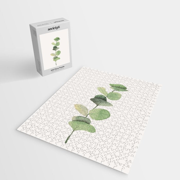 Watercolor Eucalyptus Branch Jigsaw Puzzle Gallery Image 2