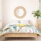 American Goldfinch, yellow sage green birds and flowers Duvet Cover Gallery Image 3