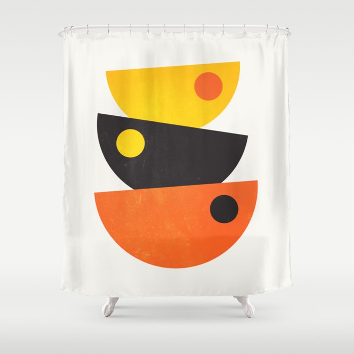 Balance 01: Bowls | Mid-Century Edition Shower Curtain Gallery Image 1