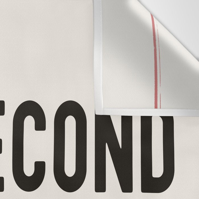 Every Second Counts - Retro Typography in Black Red and Beige Wall Tapestry Gallery Image 3