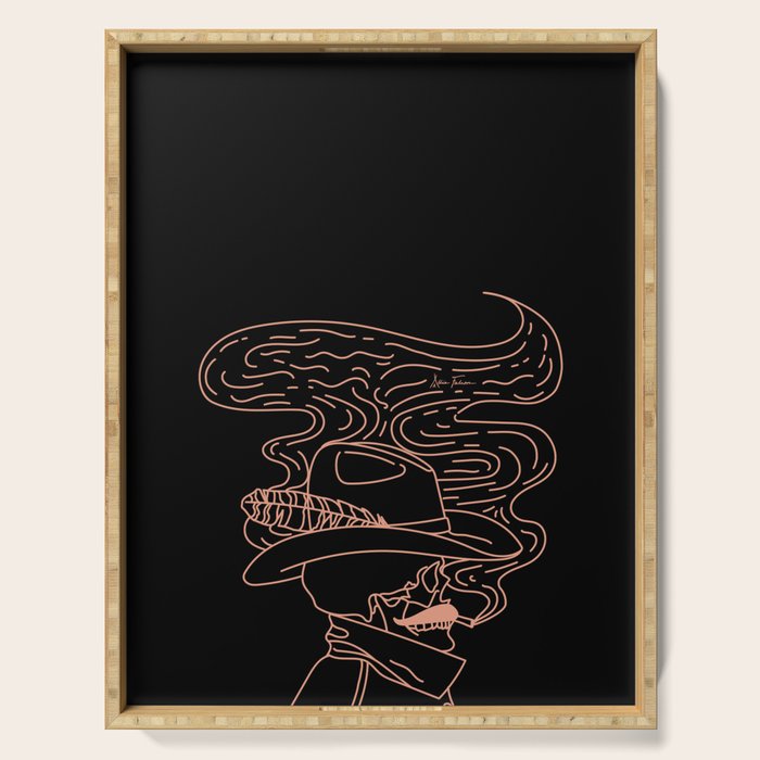 Love or Die Tryinâ Cowhand - Black & Pink Serving Tray Gallery Image 1