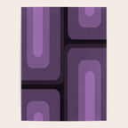 Mid Century Modern Long Rectangles Dark Purple Poster Gallery Image 4