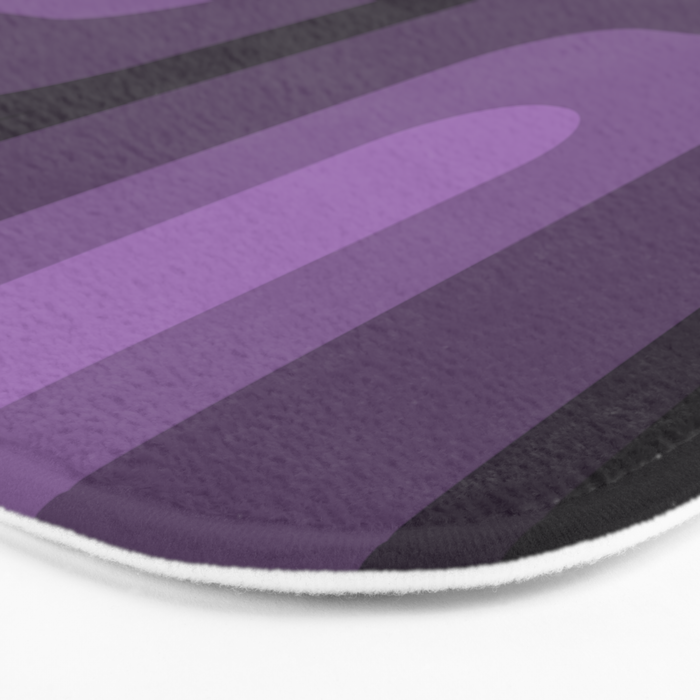 Mid Century Modern Long Rectangles Dark Purple Bath Mat Gallery Image 3