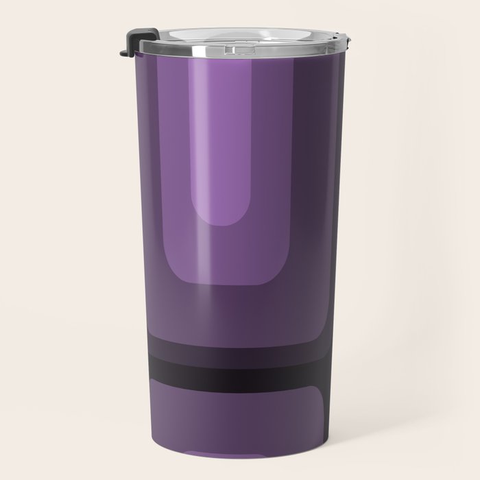 Mid Century Modern Long Rectangles Dark Purple Travel Mug Gallery Image 3