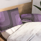 Mid Century Modern Long Rectangles Dark Purple Pillow Sham Gallery Image 2