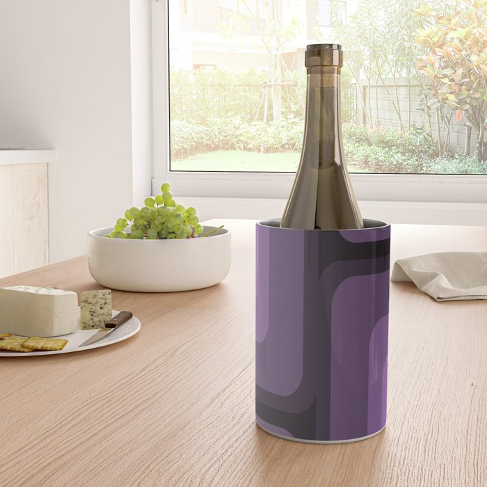 Mid Century Modern Long Rectangles Dark Purple Wine Chiller Gallery Image 4