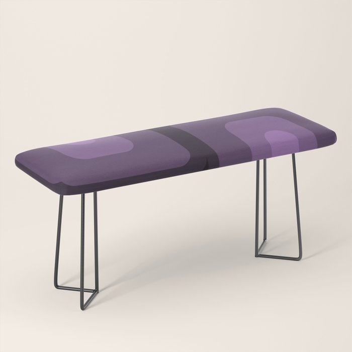 Mid Century Modern Long Rectangles Dark Purple Bench Gallery Image 1