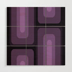 Mid Century Modern Long Rectangles Dark Purple Wood Wall Art Gallery Image 1