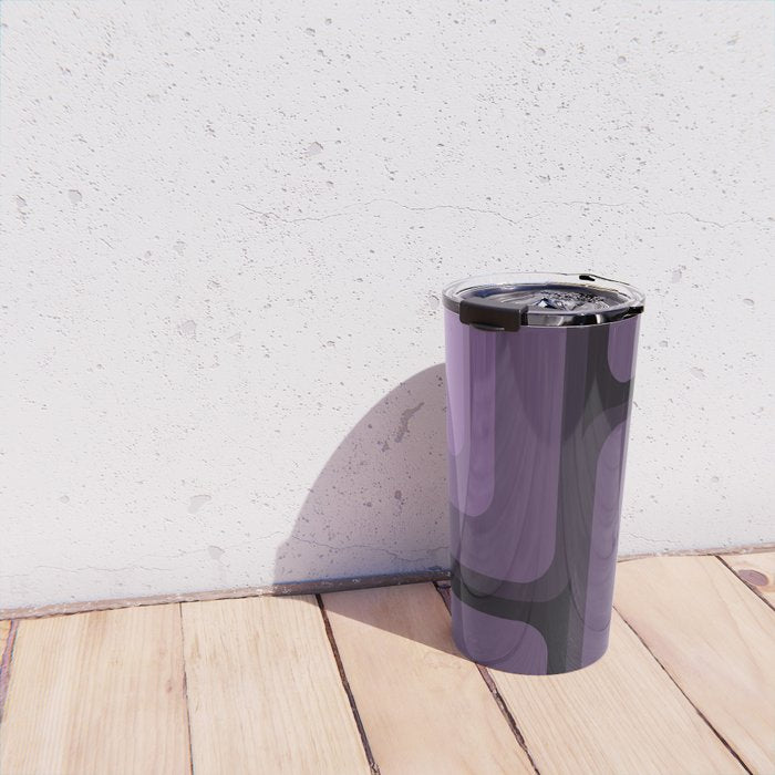 Mid Century Modern Long Rectangles Dark Purple Travel Mug Gallery Image 4