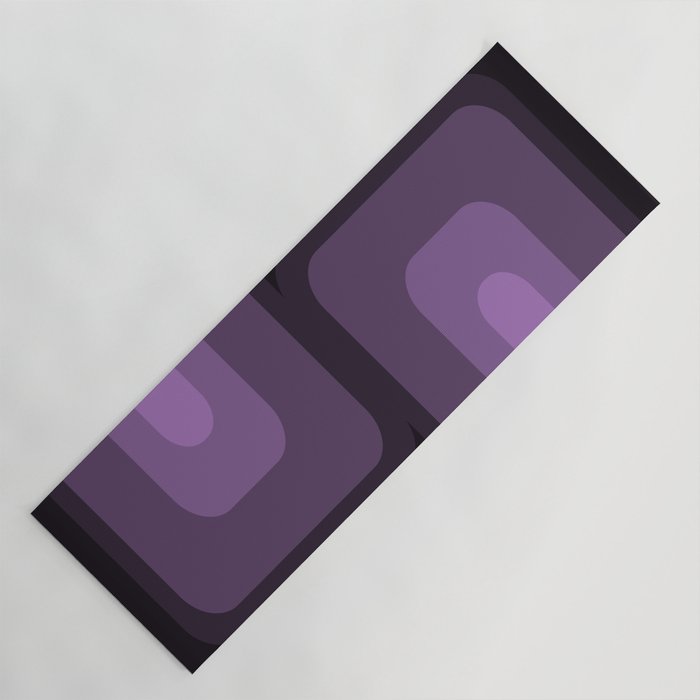 Mid Century Modern Long Rectangles Dark Purple Yoga Mat Gallery Image 1