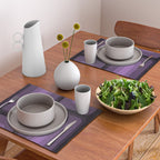 Mid Century Modern Long Rectangles Dark Purple Placemat Gallery Image 2