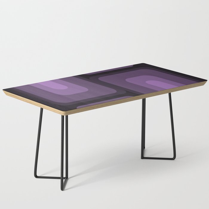 Mid Century Modern Long Rectangles Dark Purple Coffee Table Gallery Image 1