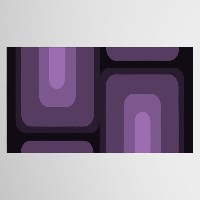 Mid Century Modern Long Rectangles Dark Purple Tablecloth Gallery Image 2