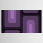 Mid Century Modern Long Rectangles Dark Purple Tablecloth Gallery Image 2