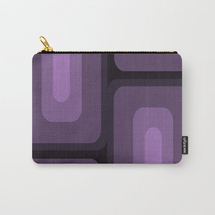 Mid Century Modern Long Rectangles Dark Purple Carry All Pouch Gallery Image 1