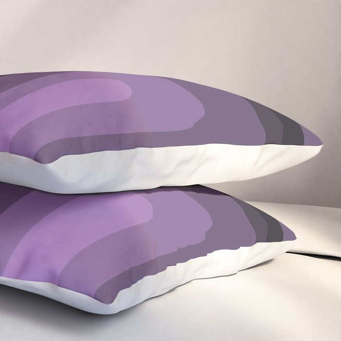 Mid Century Modern Long Rectangles Dark Purple Pillow Sham Gallery Image 3