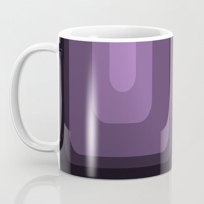 Mid Century Modern Long Rectangles Dark Purple Coffee Mug Gallery Image 3