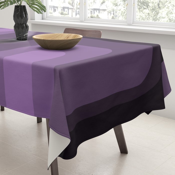 Mid Century Modern Long Rectangles Dark Purple Tablecloth Gallery Image 3