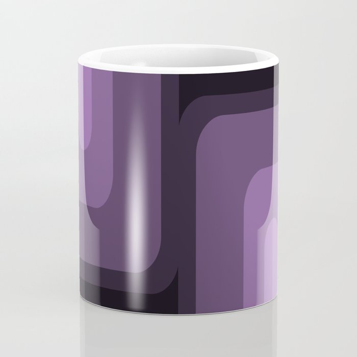 Mid Century Modern Long Rectangles Dark Purple Coffee Mug Gallery Image 4