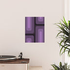 Mid Century Modern Long Rectangles Dark Purple Poster Gallery Image 2