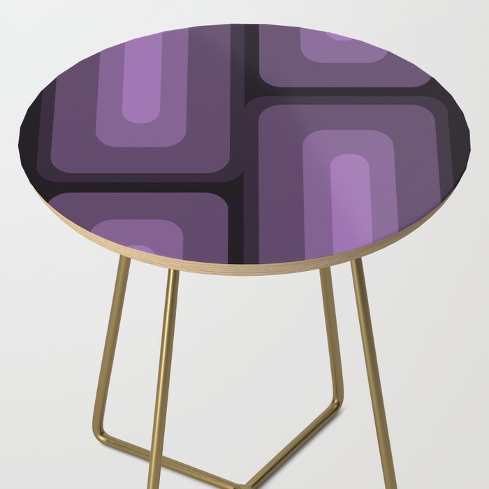 Mid Century Modern Long Rectangles Dark Purple Side Table Gallery Image 2