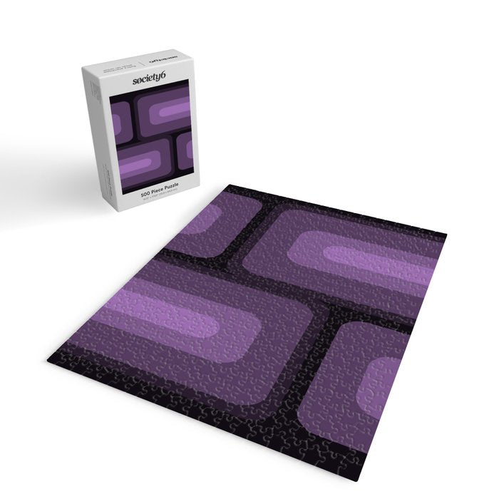 Mid Century Modern Long Rectangles Dark Purple Jigsaw Puzzle Gallery Image 2
