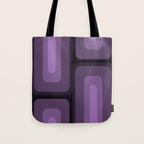 Mid Century Modern Long Rectangles Dark Purple Tote Bag Gallery Image 1