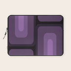 Mid Century Modern Long Rectangles Dark Purple Laptop Sleeve Gallery Image 1