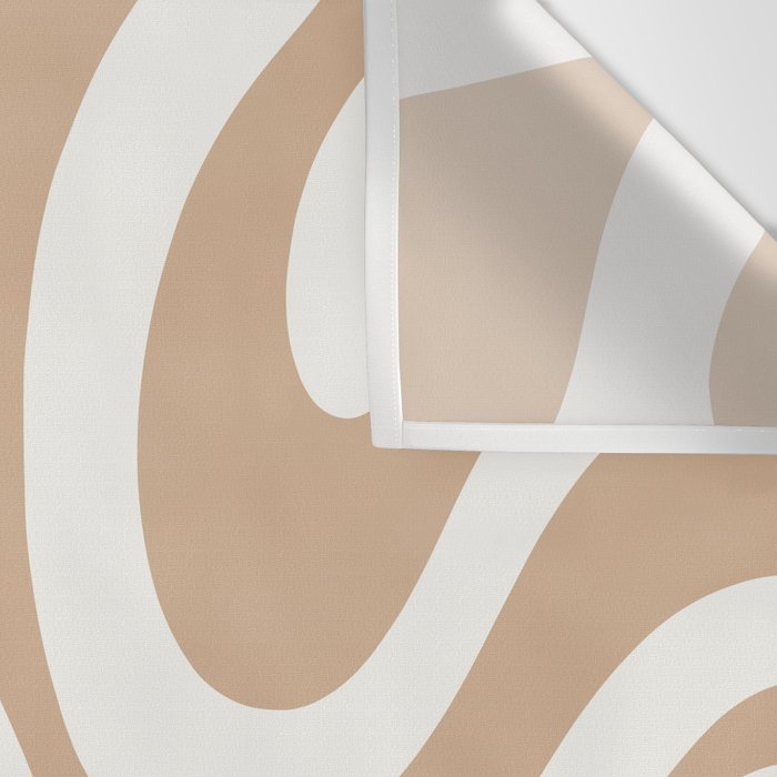Modern Liquid Swirl Abstract Pattern in Coffee Creme Wall Tapestry Gallery Image 3